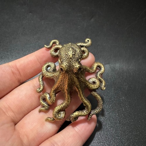 Vintage solid brass octopus - solid,